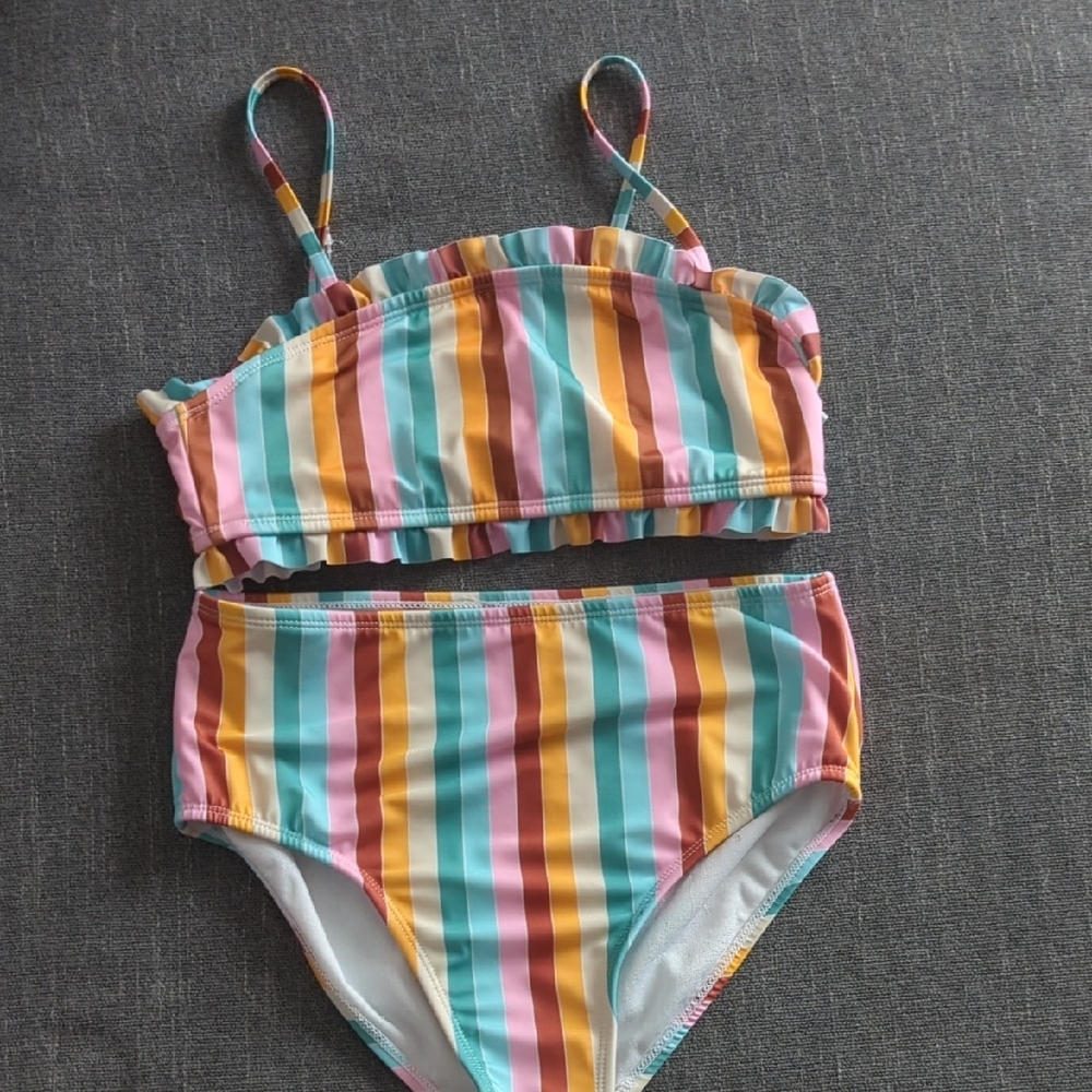 Colorful Striped Kids Swim Set